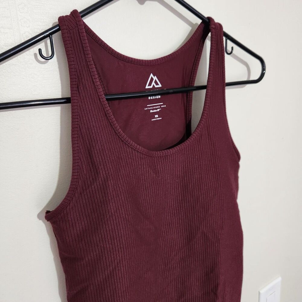 Alpine Tank Top Size XS Burgundy Color Sleeveless Removable Pads.  New - Picture 2 of 10